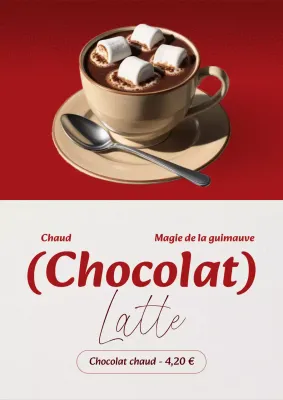 Publicité pour une boisson moderne rouge