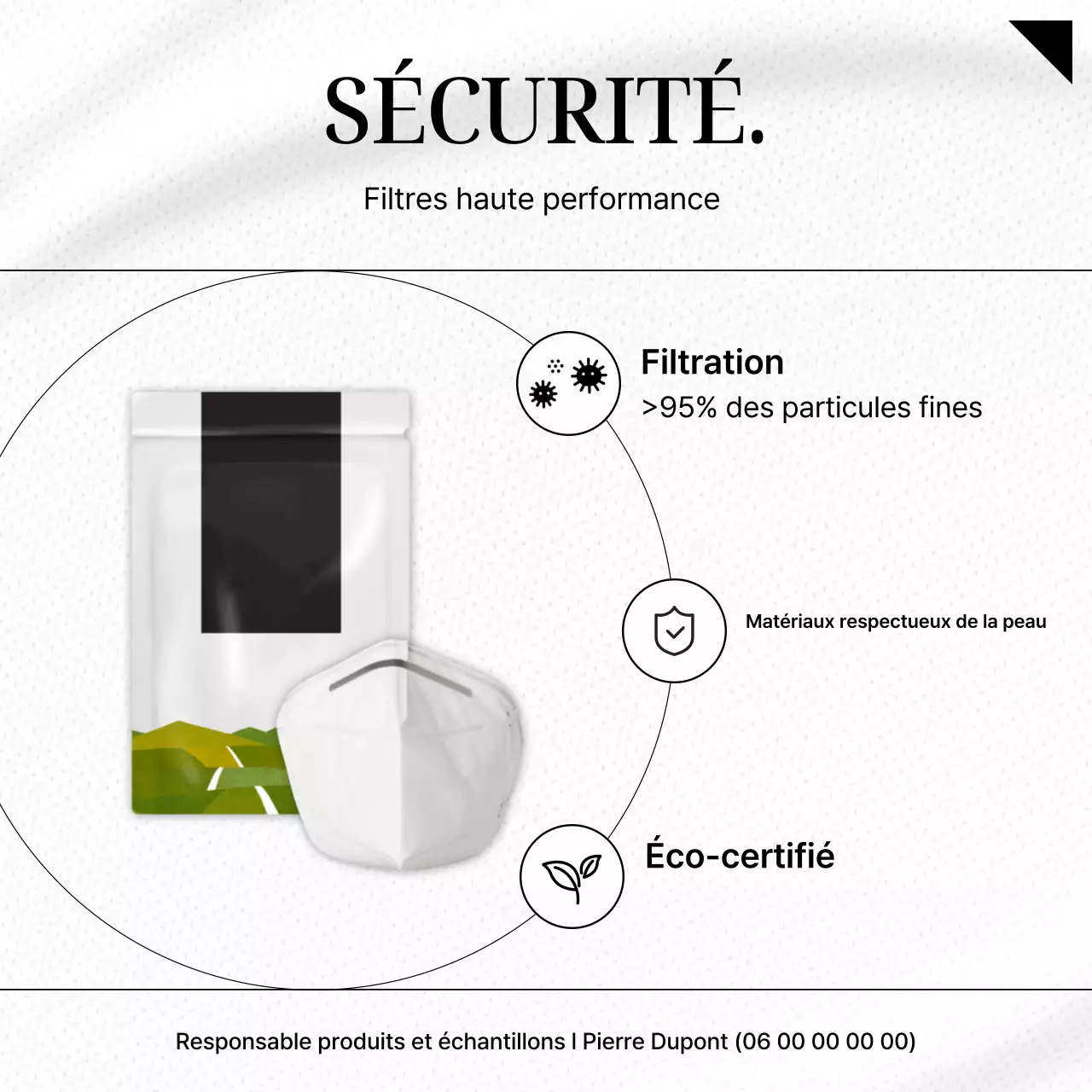 Consignes de sécurité simples en matière d'hygiène noire