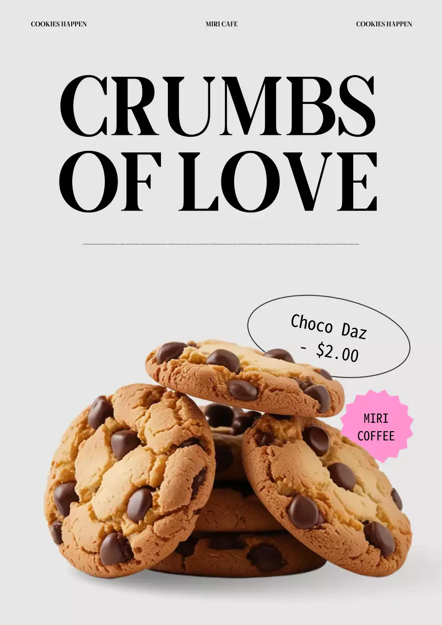 Quảng cáo quán cà phê hiện đại màu be