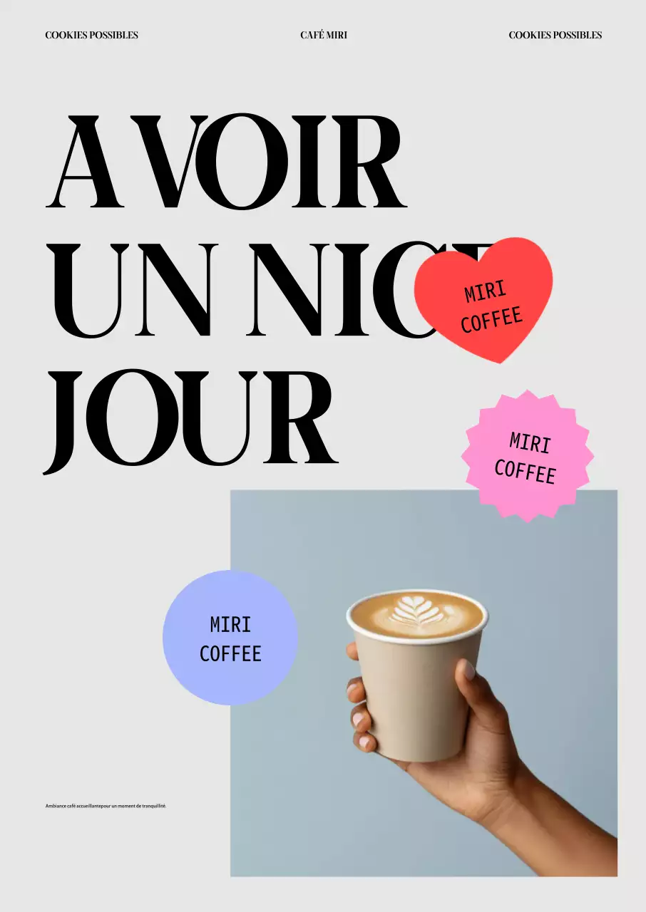 Publicité pour un café beige moderne