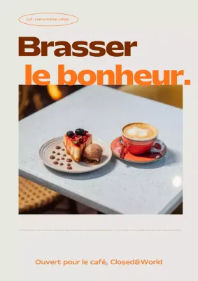 Publicité pour un café moderne beige
