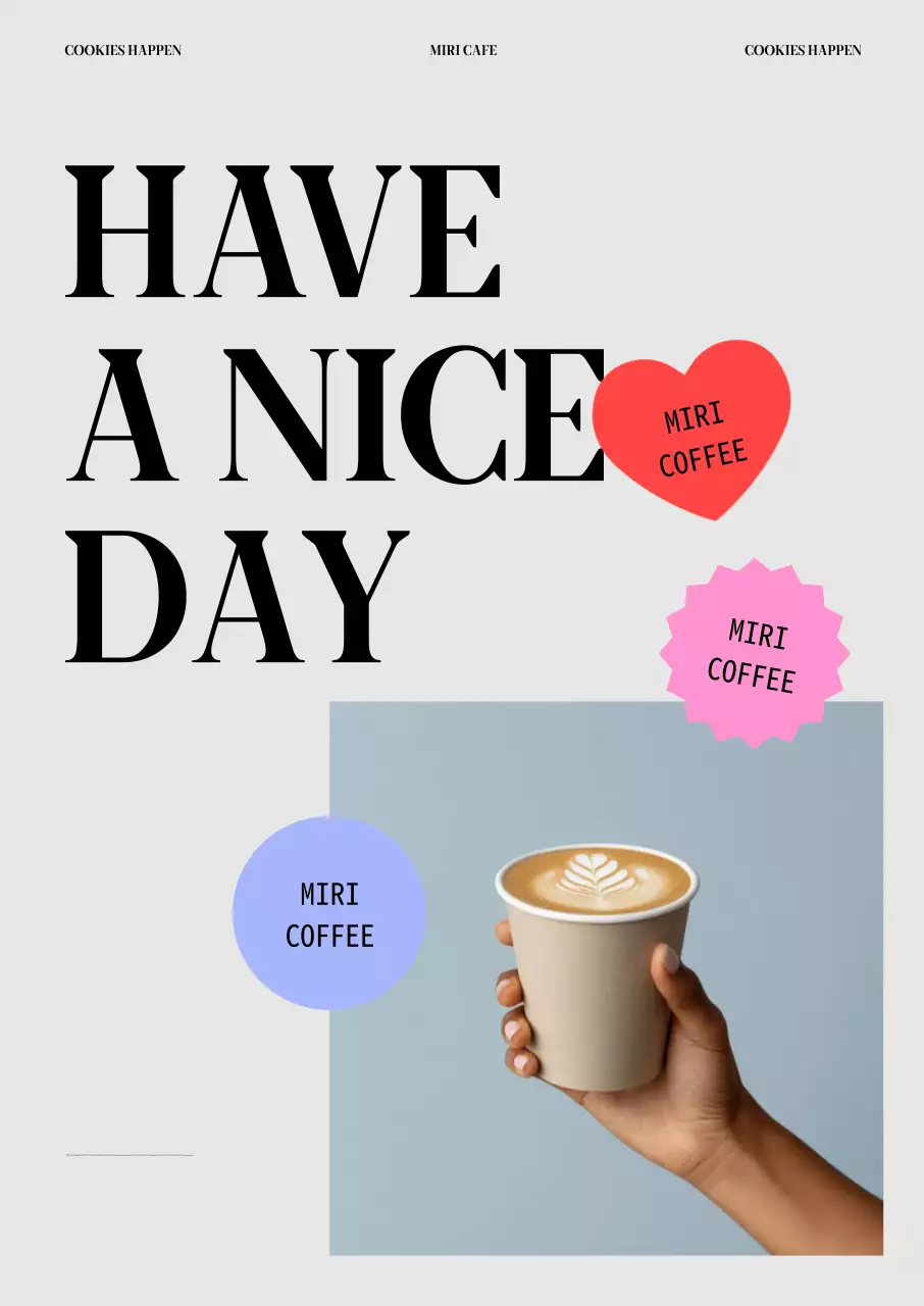 Quảng cáo cà phê hiện đại màu be