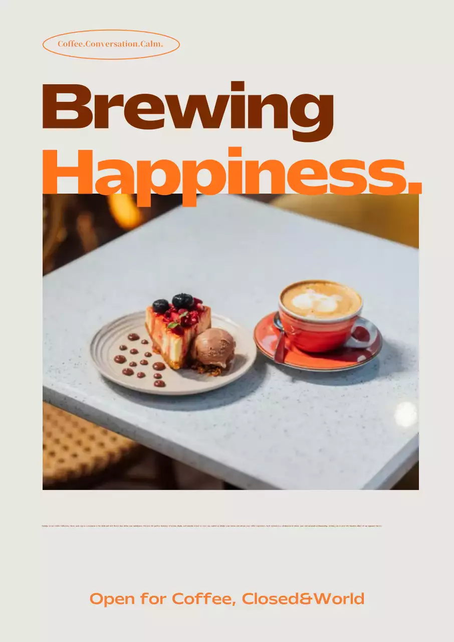 Quảng cáo quán cà phê hiện đại màu be