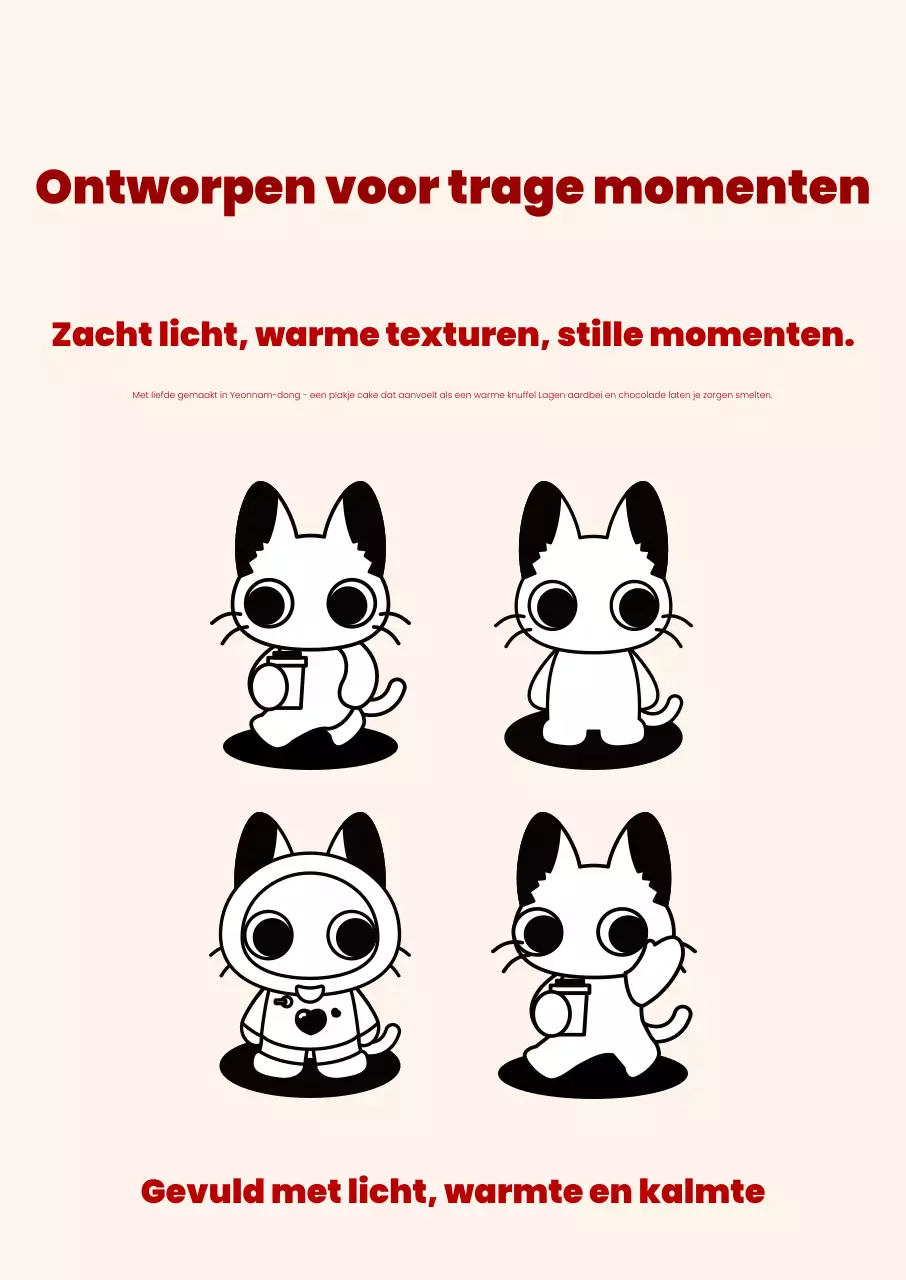 Beige schattig karakterontwerp