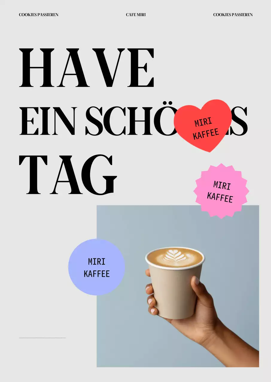 Beige moderne Kaffeewerbung