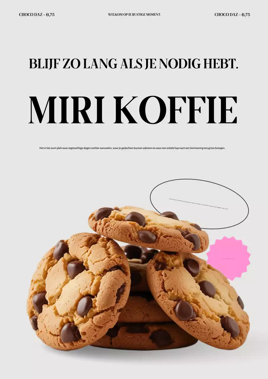 Beige moderne café-advertentie