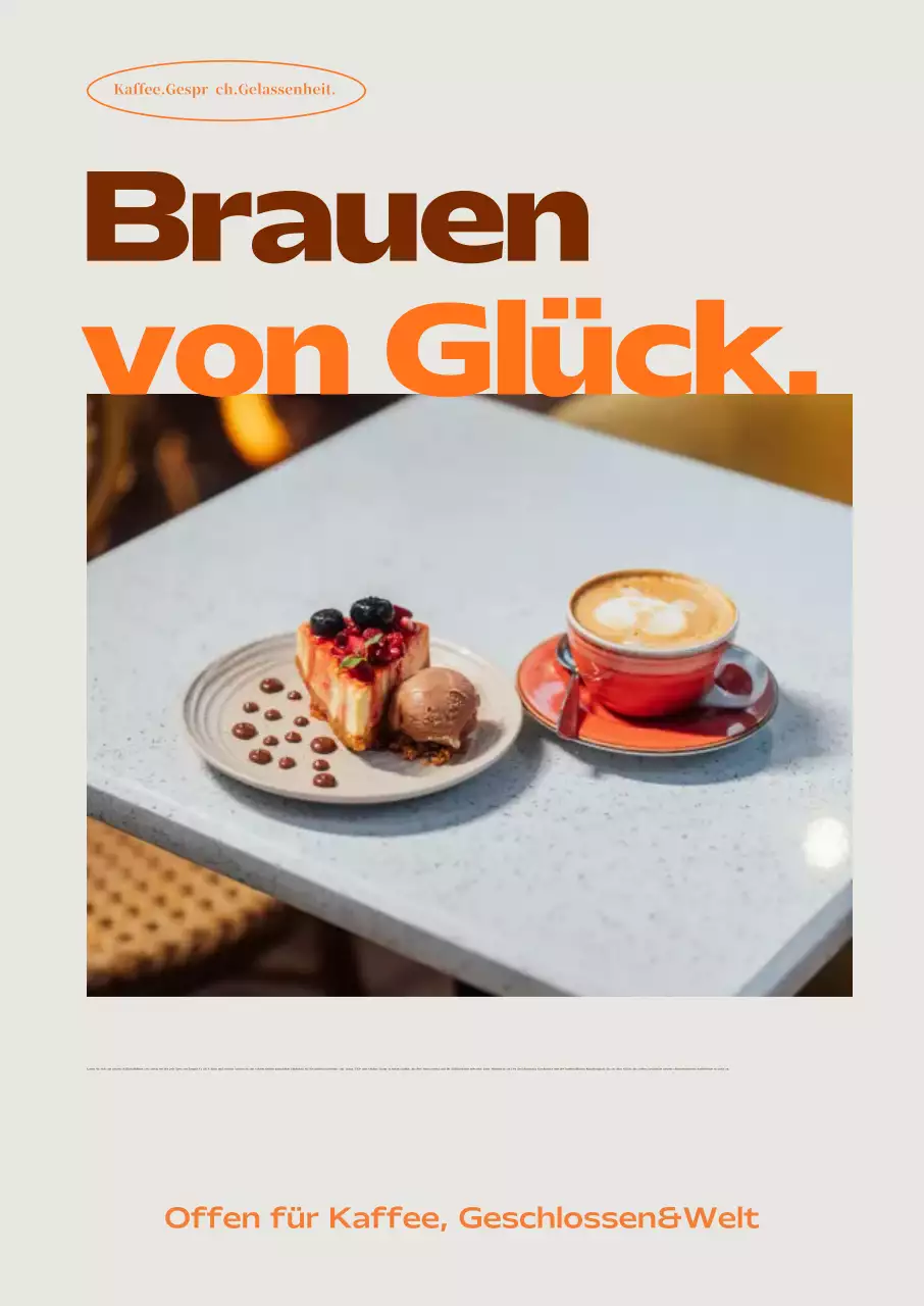 Beigefarbene moderne Café-Werbung