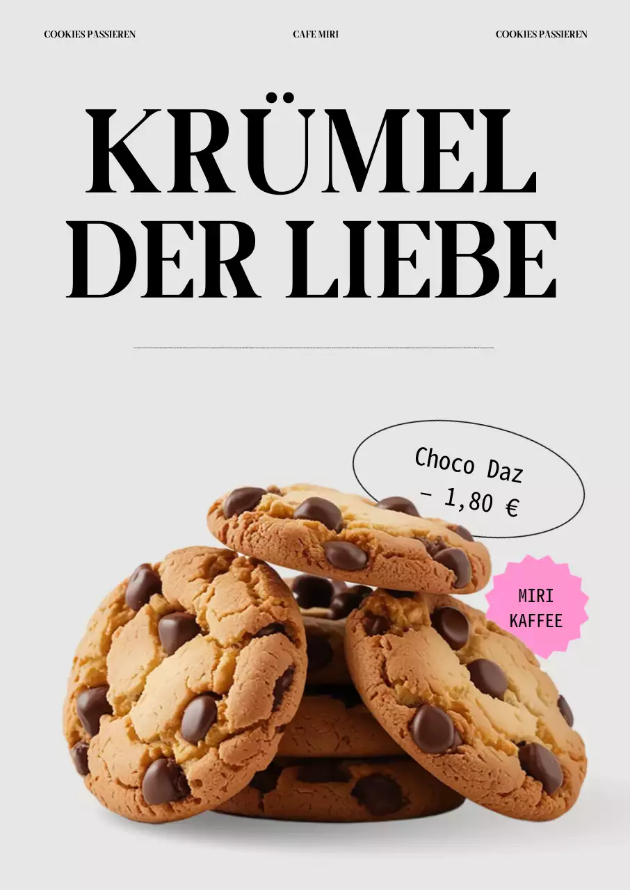 Beigefarbene moderne Café-Werbung