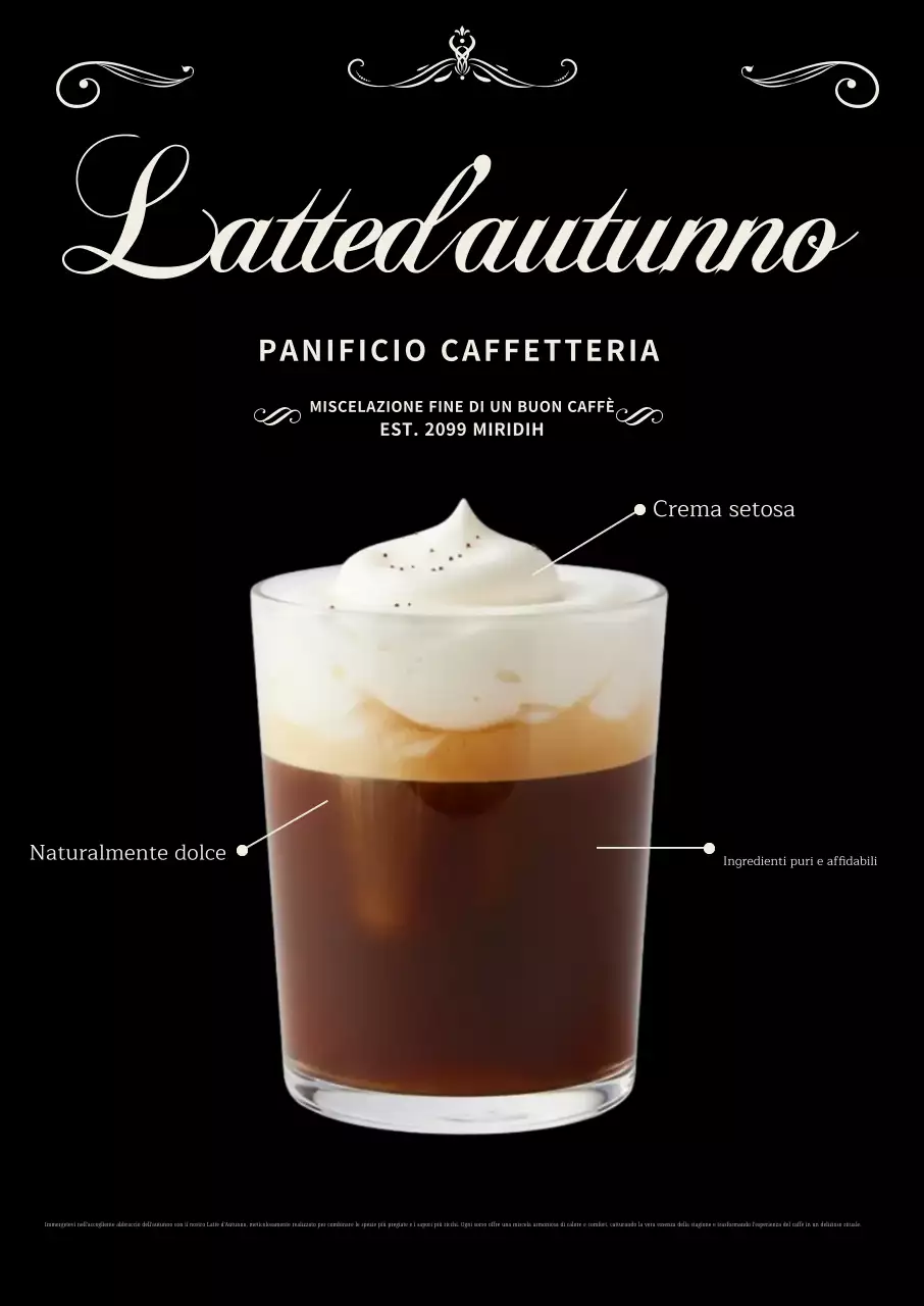 Pubblicità del caffè moderno nero