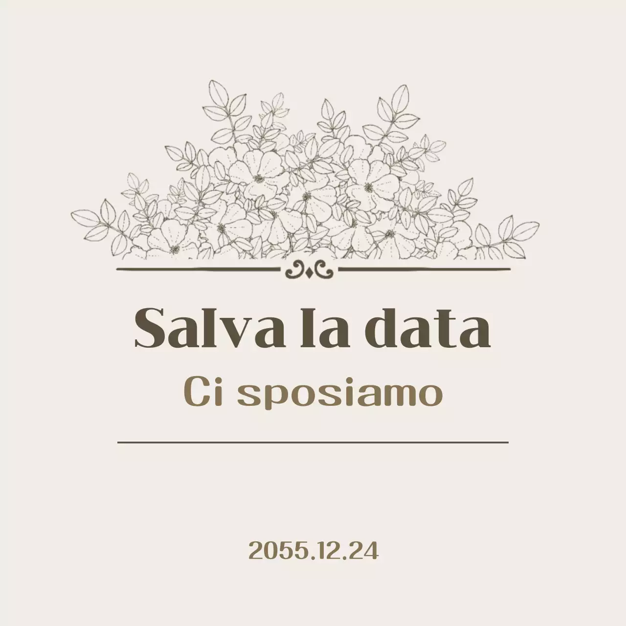 Invito di nozze semplice beige