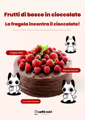 Pubblicità della torta rossa per bambini