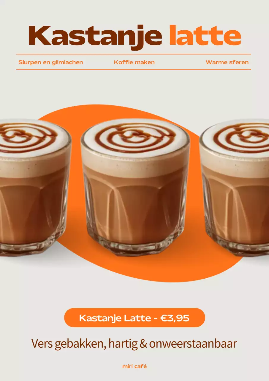 Orange Modern Cafe Menu Promotie