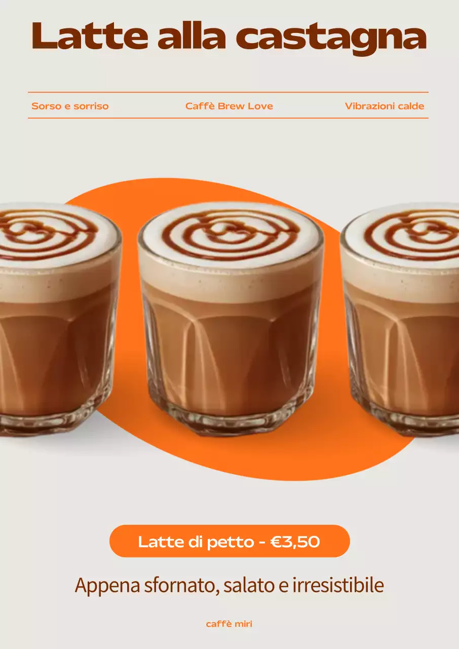 Promozione del menu dell'Orange Modern Cafe