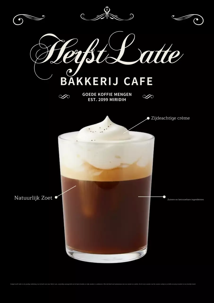 Zwarte moderne koffie advertentie