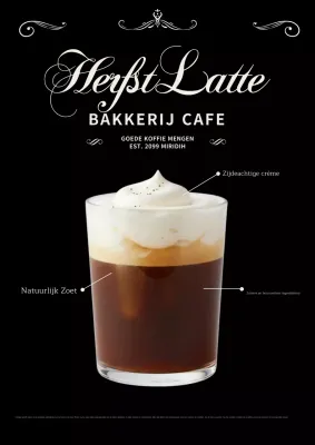 Zwarte moderne koffie advertentie