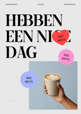 Beige moderne koffie advertentie