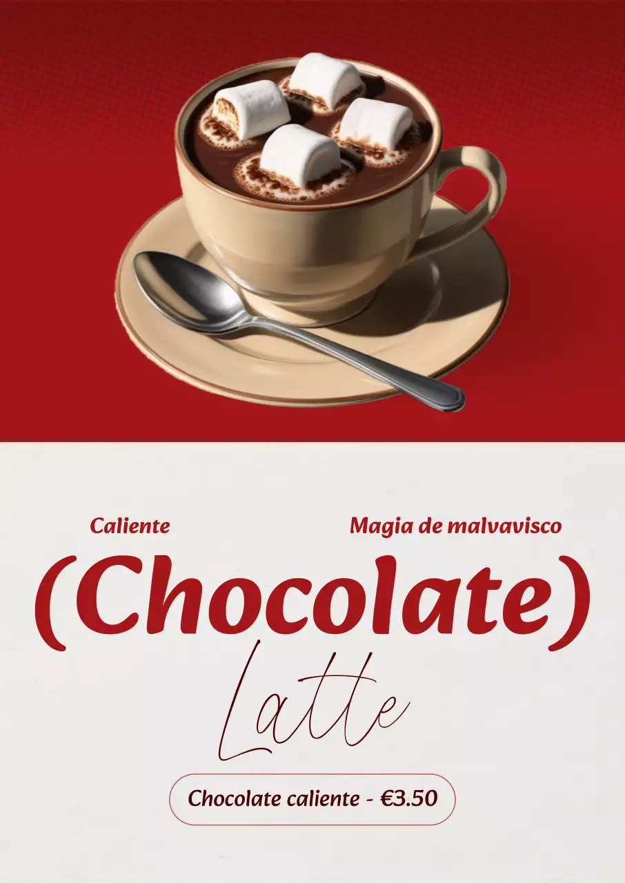 Anuncio de bebida moderna roja