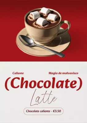 Anuncio de bebida moderna roja