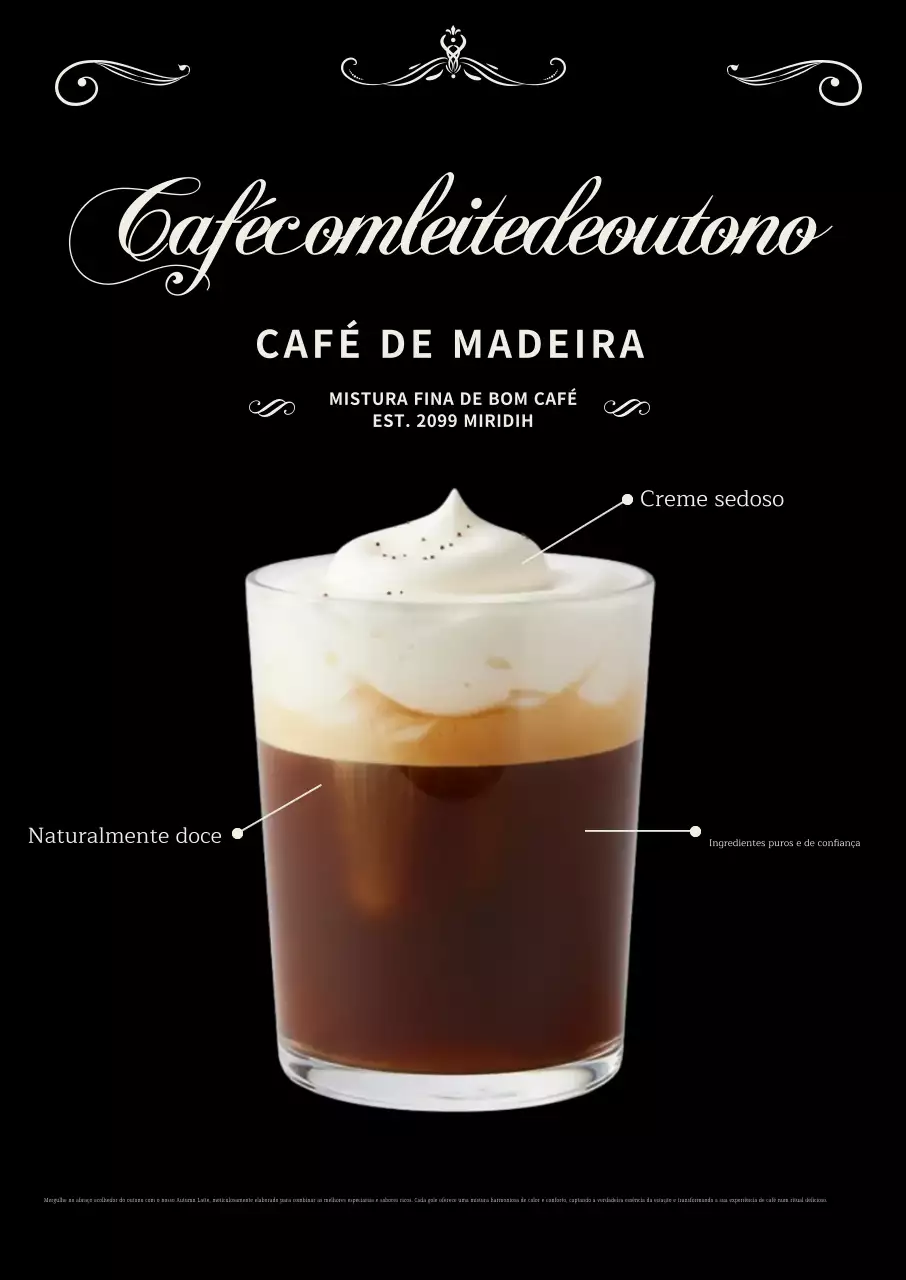 Anúncio de café preto moderno