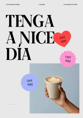 Anuncio de café moderno beige