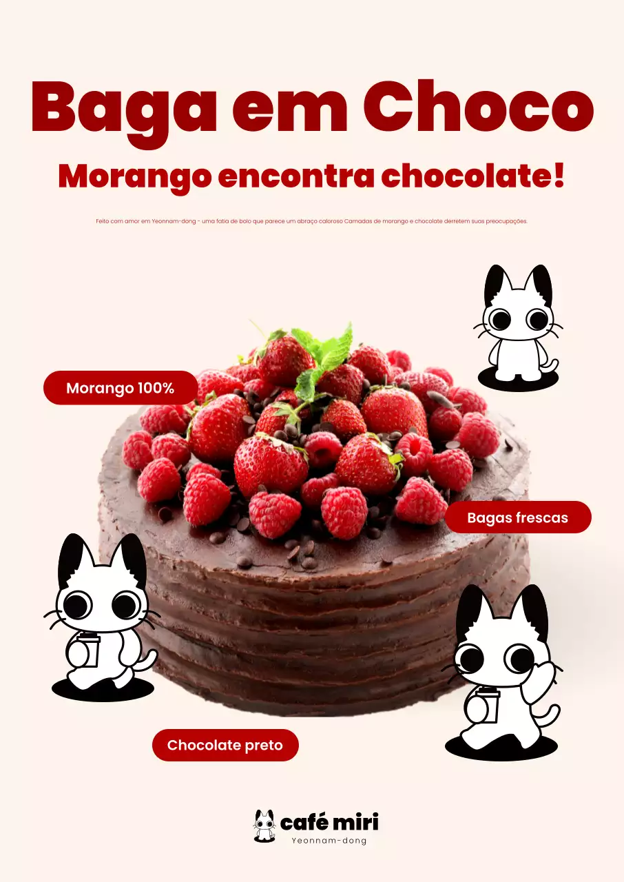 Anúncio do bolo vermelho para bebês
