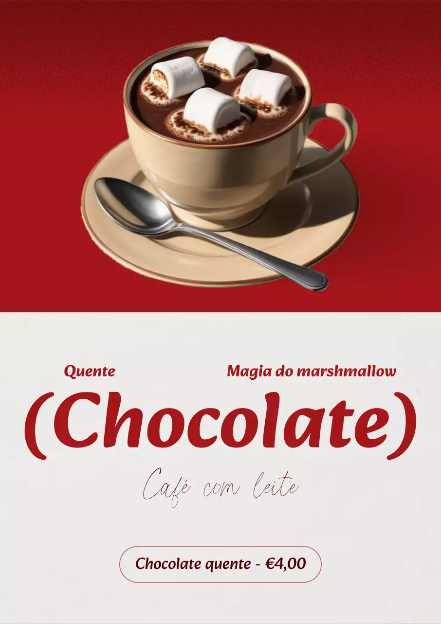 Anúncio de bebida moderna vermelha