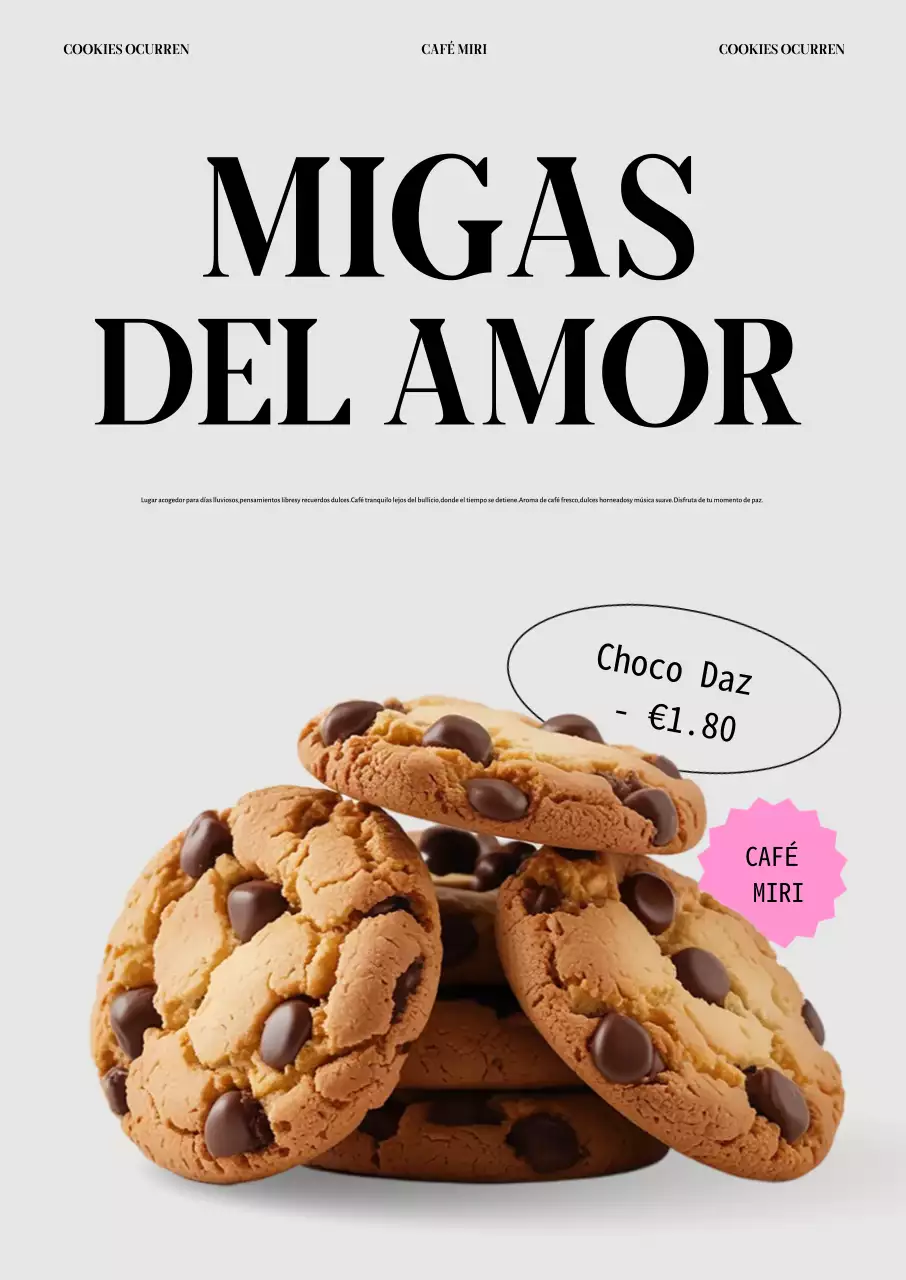 Anuncio de cafetería moderna beige