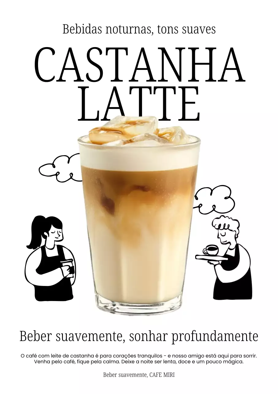 Propaganda de bebida simples bege