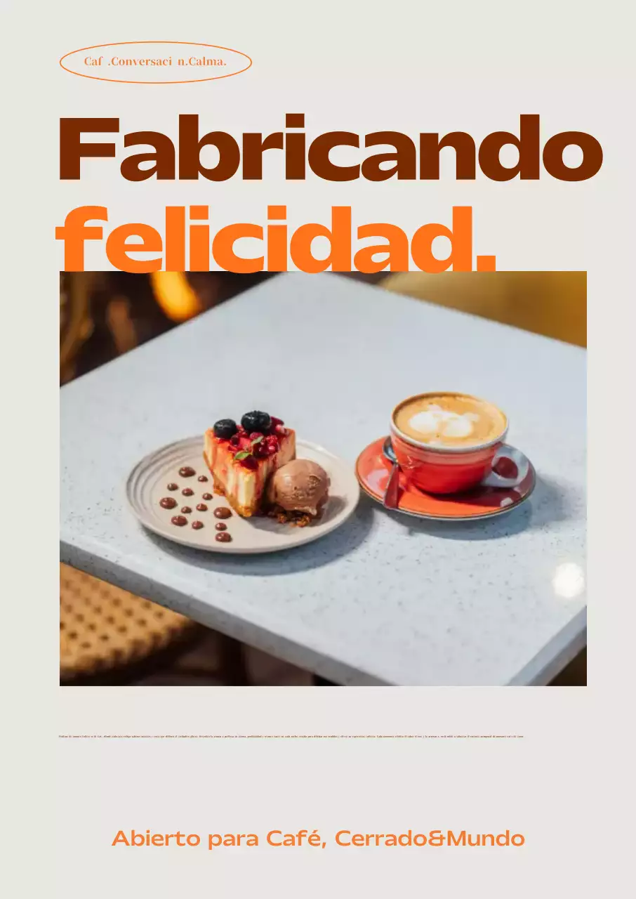 Anuncio de cafetería moderna beige