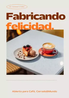 Anuncio de cafetería moderna beige