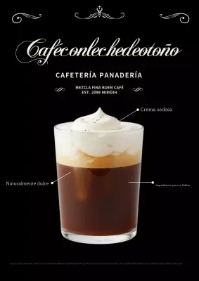 Anuncio de café negro moderno