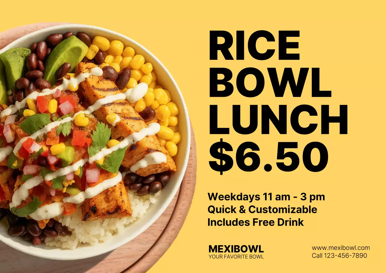 yellow modern lunch advertisement