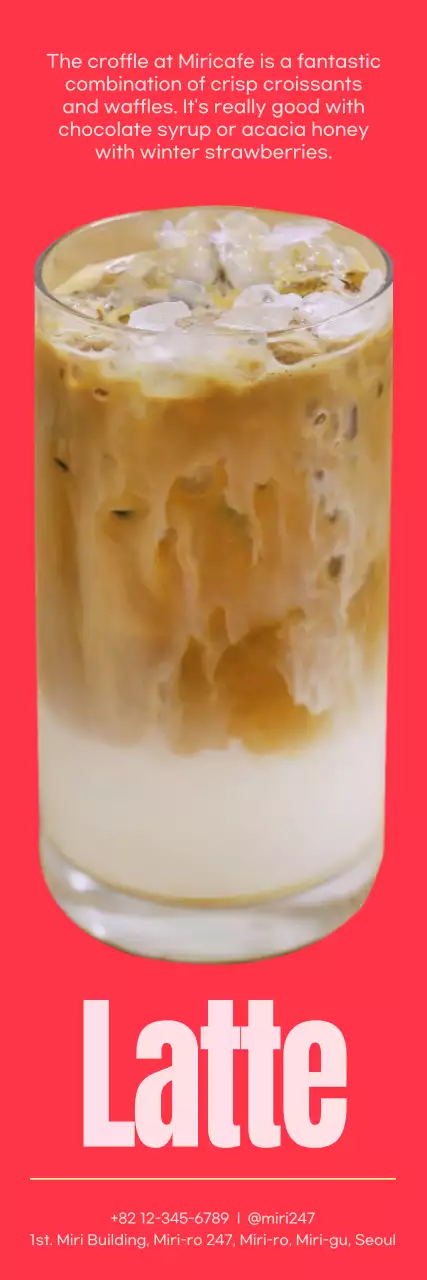 빨강 모던 음료 광고