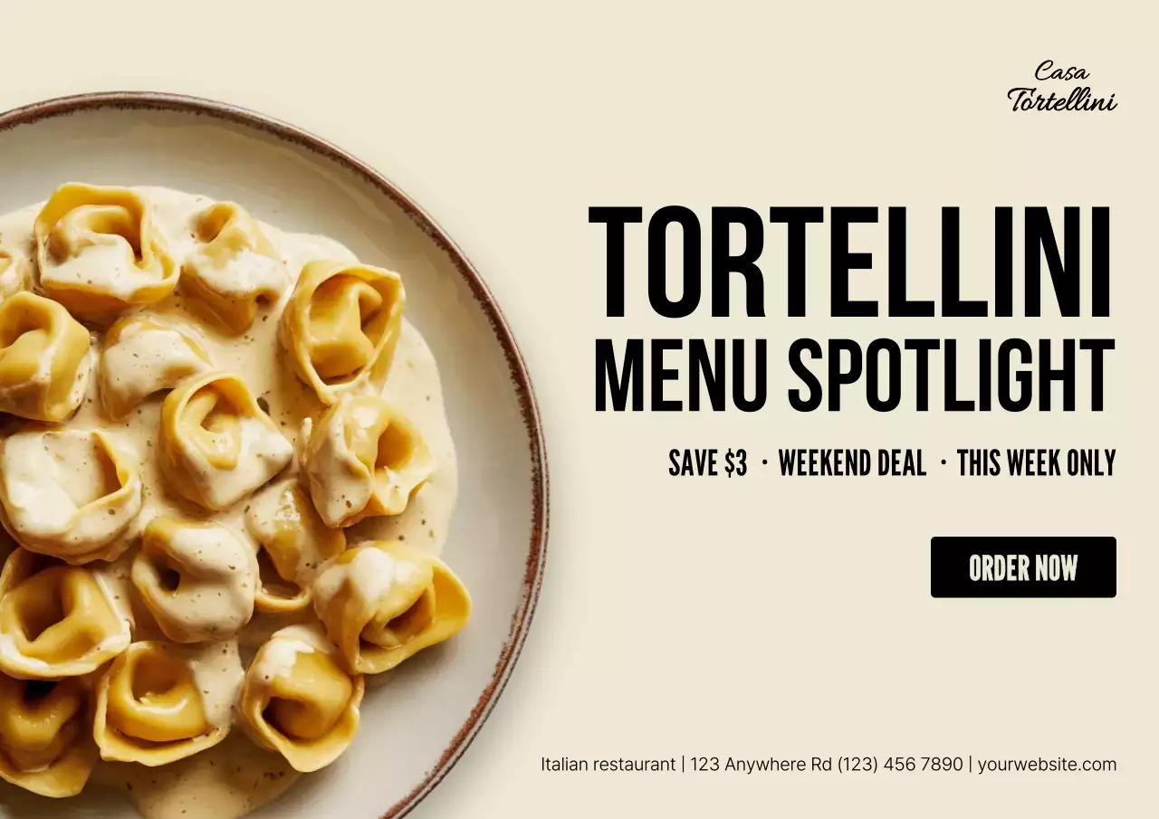 beige modern pasta promotion