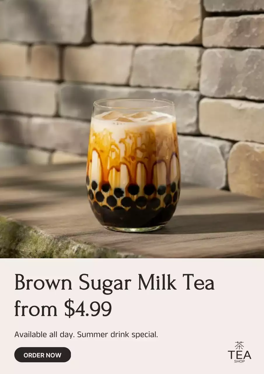 brown modern beverage promotion