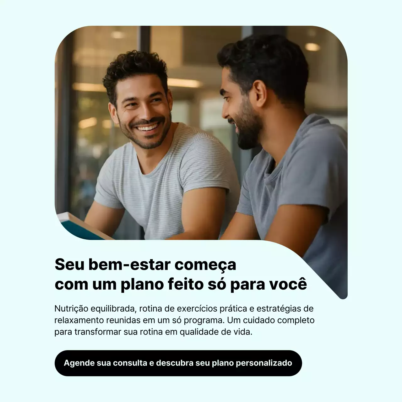promoção de bem-estar moderno azul-petróleo