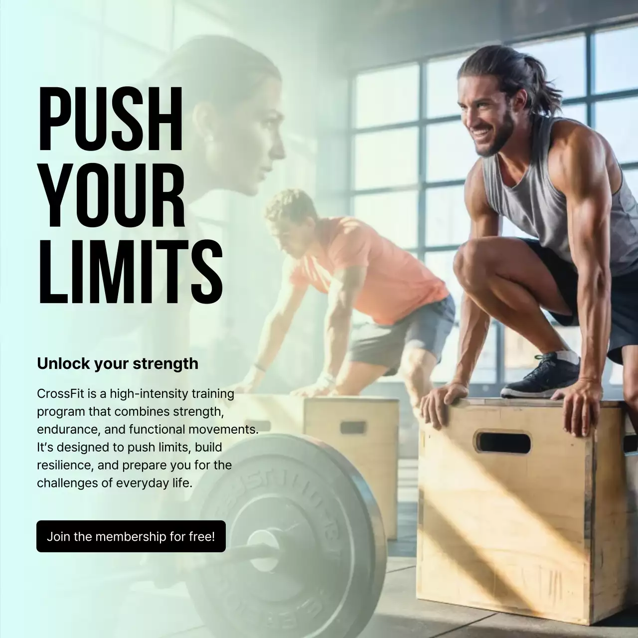 teal modern fitness promotion