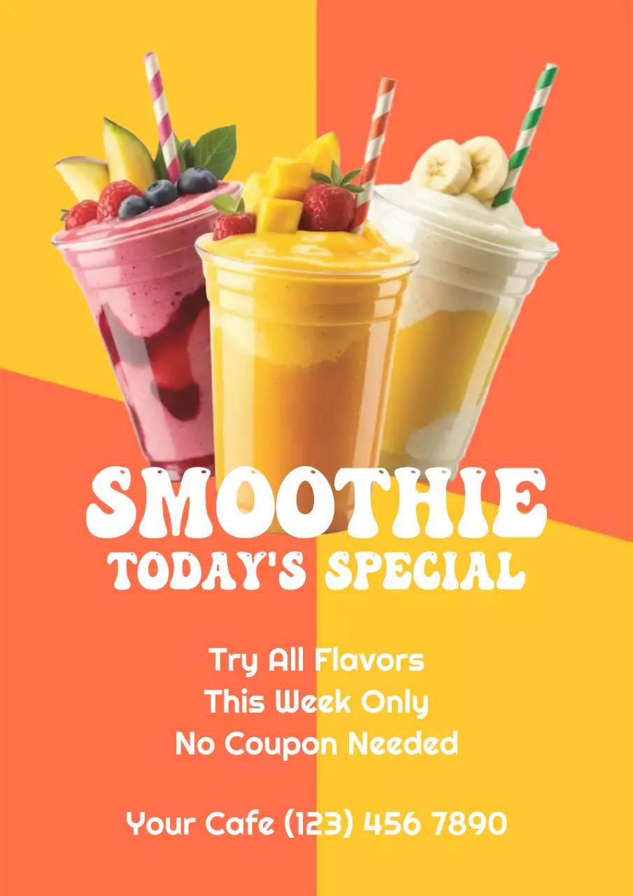 orange retro smoothie promotion