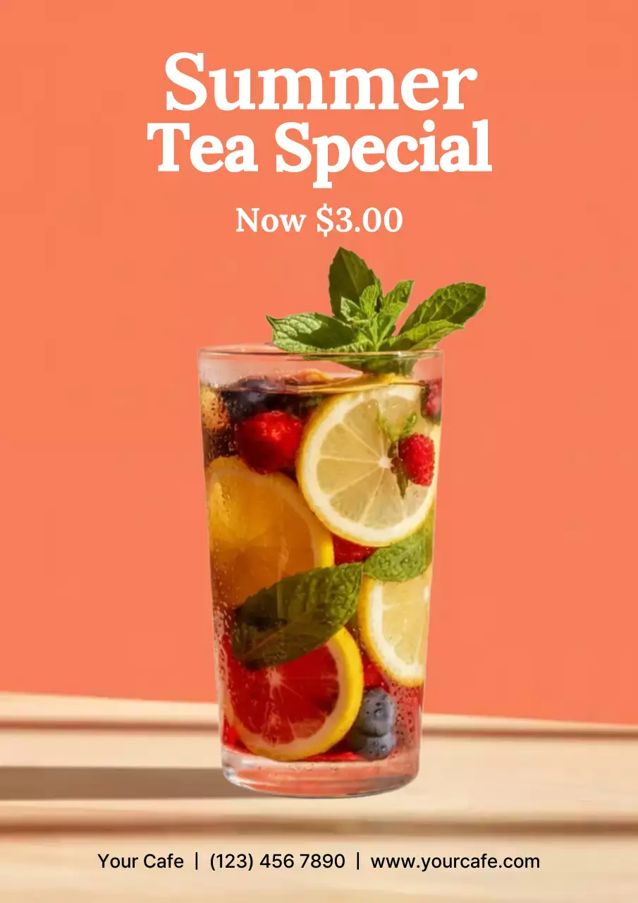 orange modern tea promotion