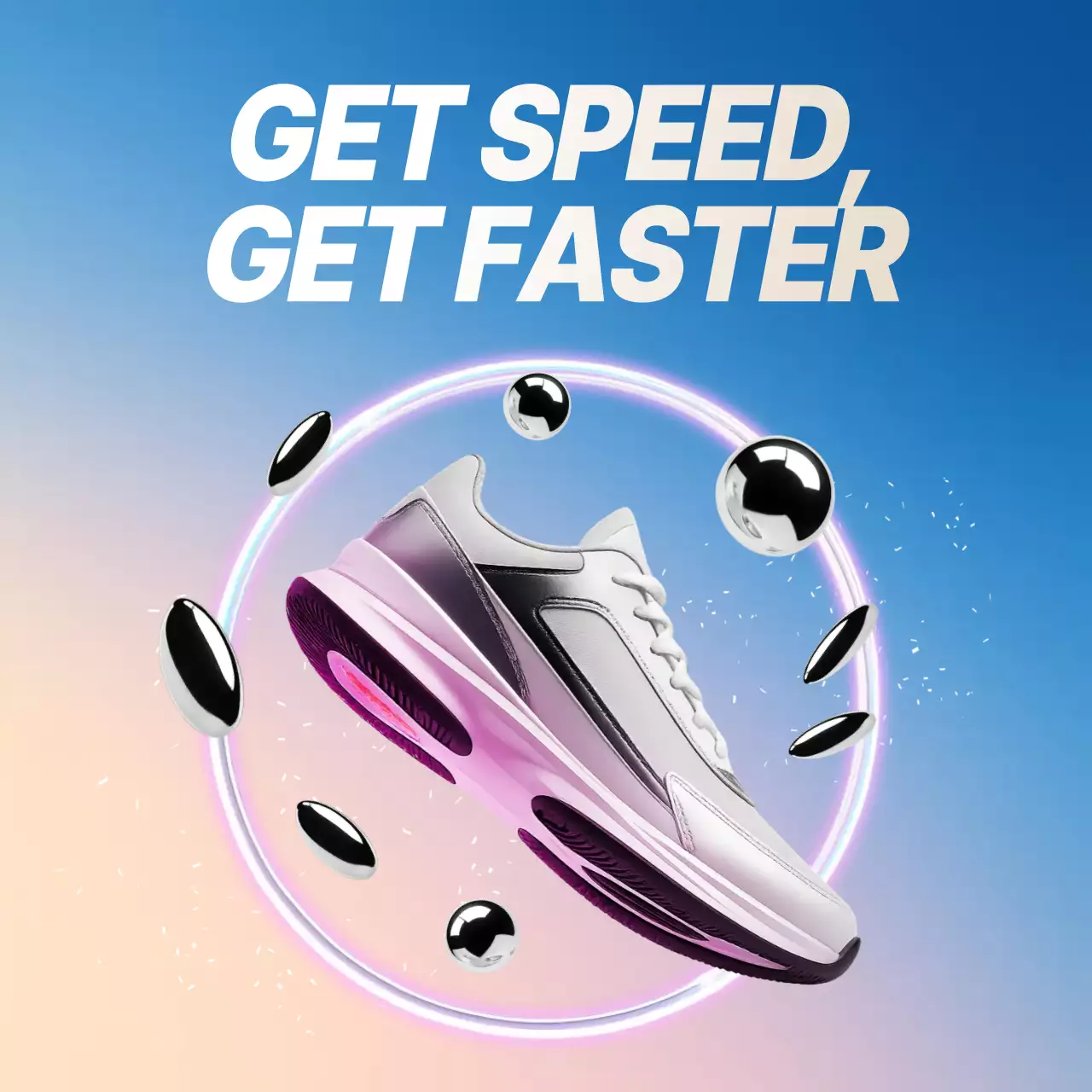 pink modern sneaker advertisement