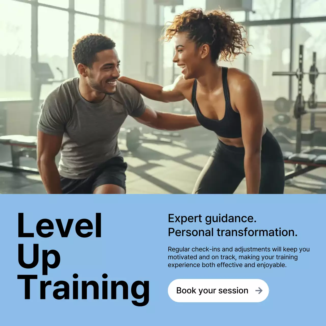 blue modern fitness promotion