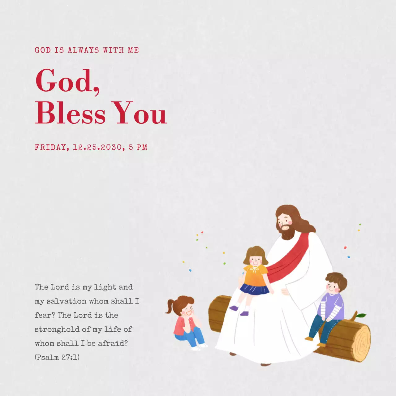 Gray Minimal Religious Invitation