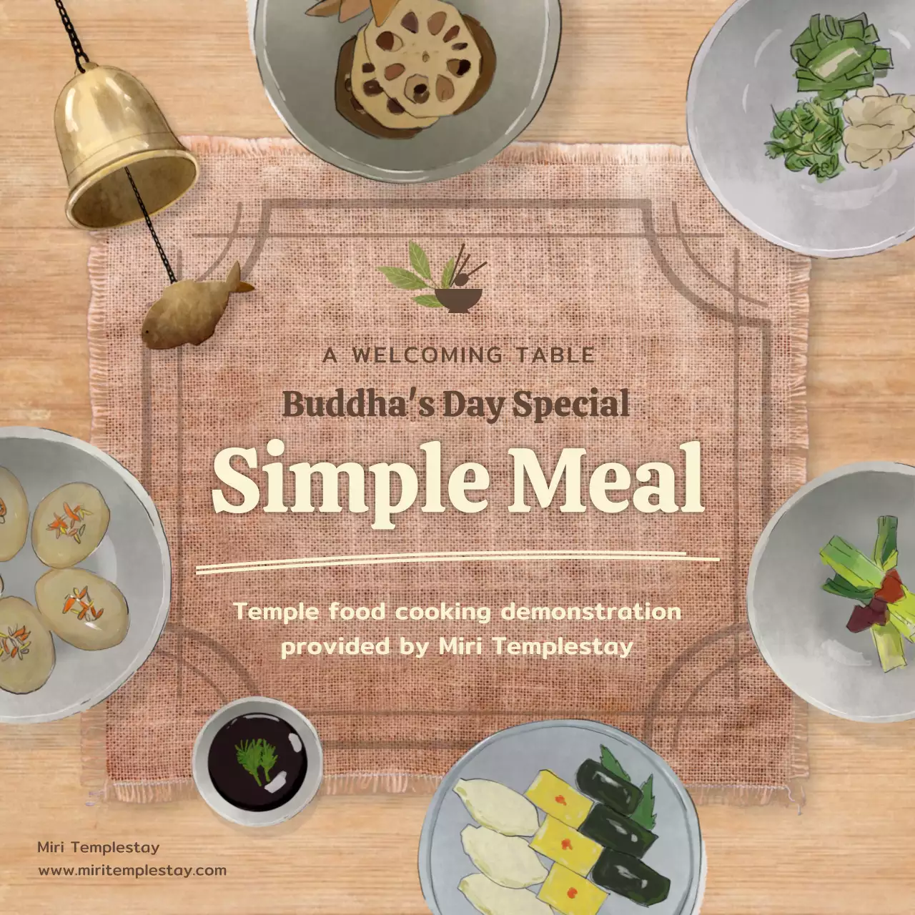 Brown Temple Food Event Invitation