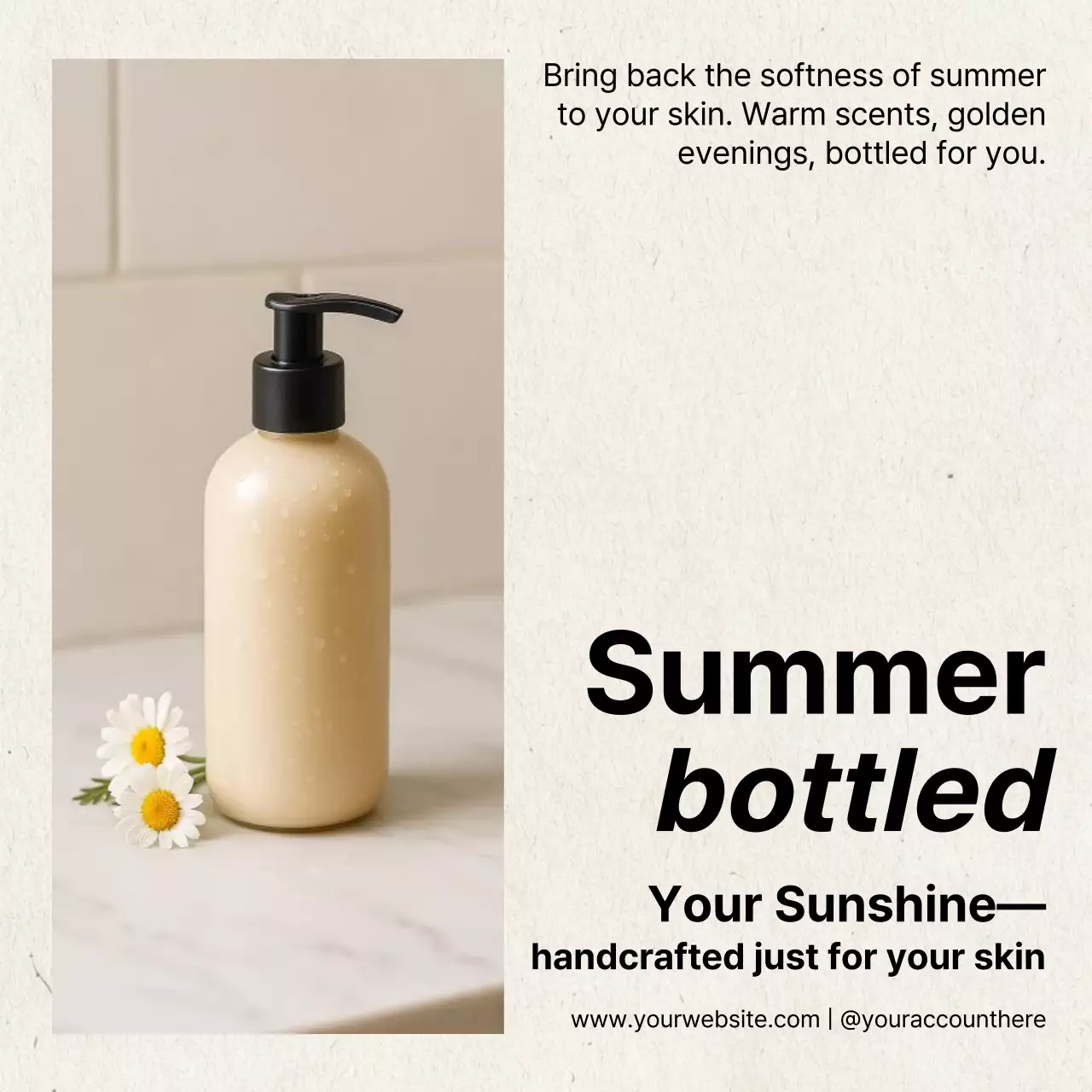 beige minimalist skincare advertisement