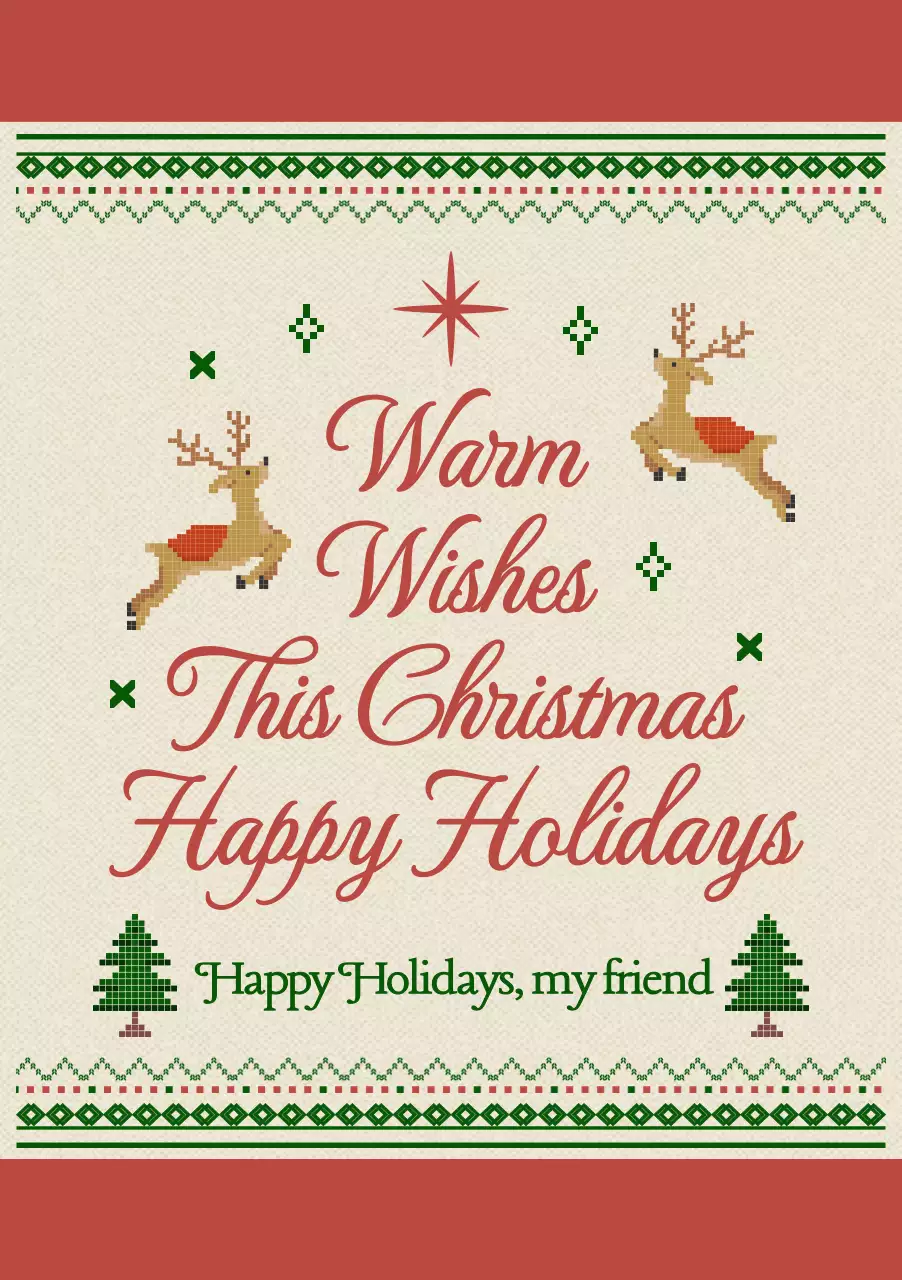 빨강 전통 크리스마스 엽서