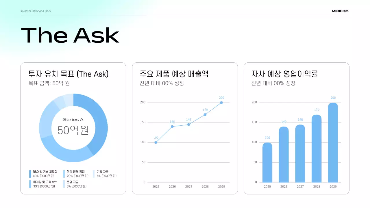 하늘색 모던 발표 자료 설명