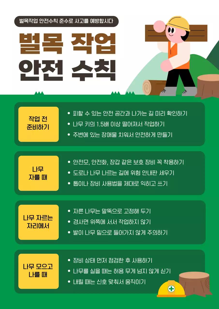 초록 깔끔 안전 수칙 안내