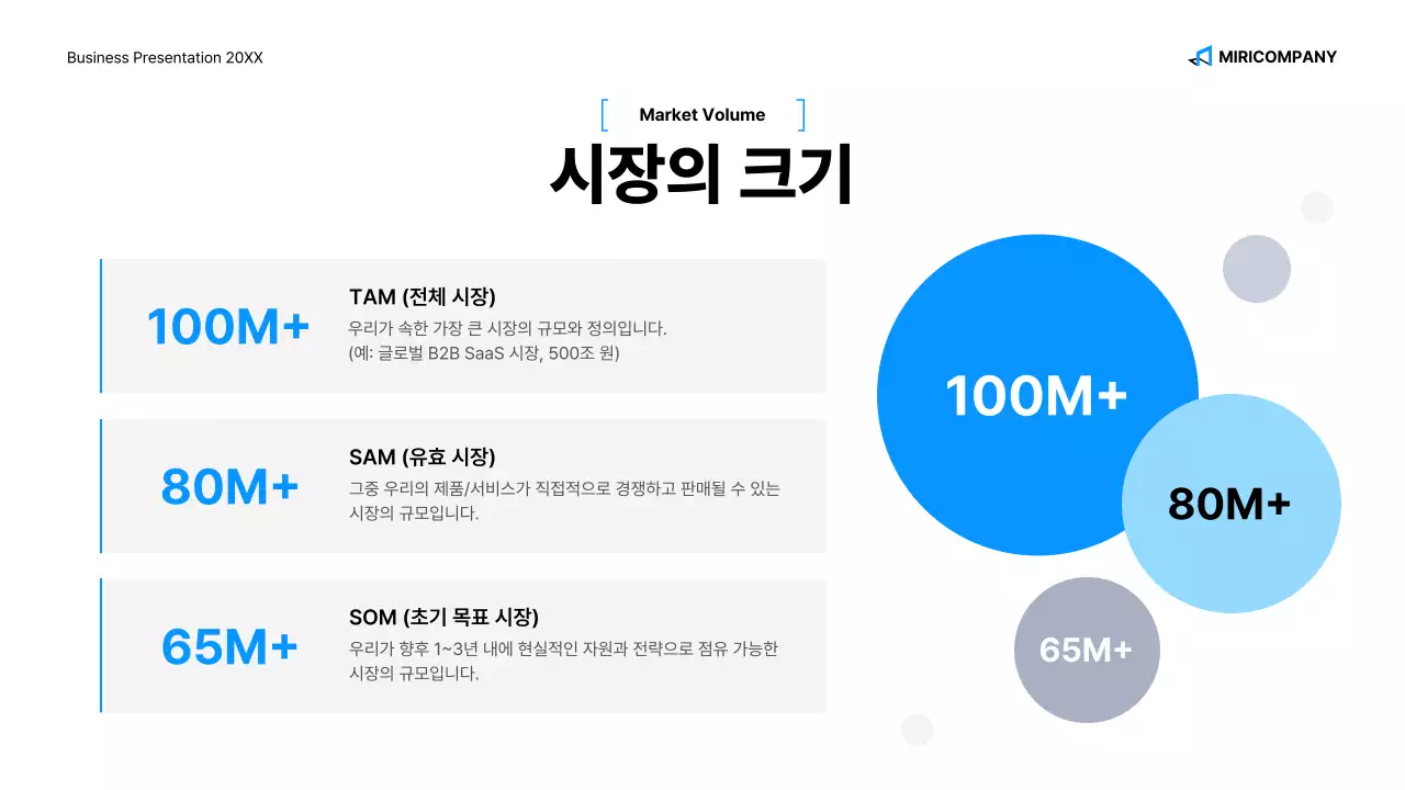 파랑 심플 비즈니스 프레젠테이션 정보 전달