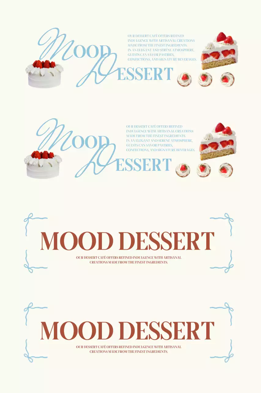 베이지 심플 디저트 메뉴 홍보