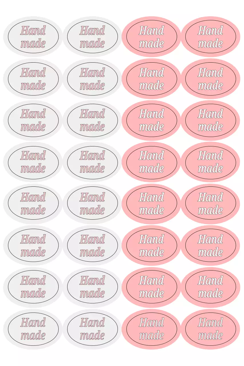 핑크 심플 수공예 스티커